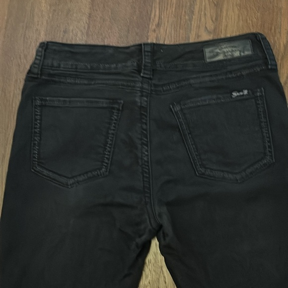 SEVEN 7 Jeans Black Distressed Slim Straight Size 12 - Picture 8 of 12